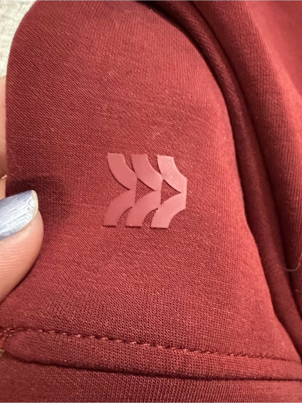 All In Motion Airy Sleek Pique Crewneck Sweatshirt- Maroon - Picture 10 of 14